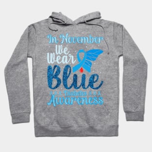 In November We Wear Blue Diabetes Awareness Month Gifts Hoodie